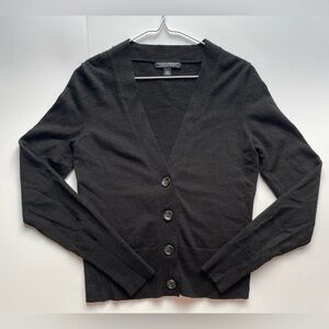 Banana Republic Black V-Neck Cardigan extra fine merino wool  sweater